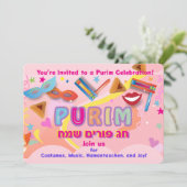 2026 Frohes Purim-Fest Einladung (Stehend Vorderseite)