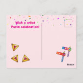 2026 Frohes Purim-Fest Postkarte (Rückseite)