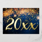 2026 Frohes Silvester Feuerwerk Weihnachtsfest Par Folieneinladung (Vorderseite)