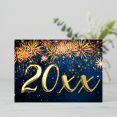 2026 Frohes Silvester Feuerwerk Weihnachtsfest Par Folieneinladung (Stehend vorne)