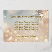 2026 Frohes Silvester Feuerwerk Weihnachtsfest Par Folieneinladung (Rückseite)