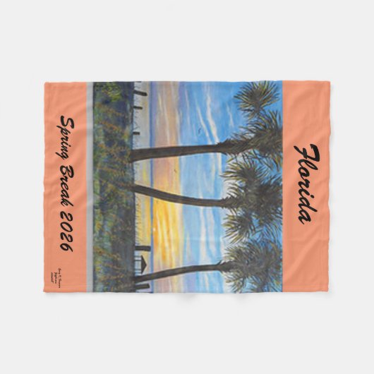 2026 FRÜHSTÜCKSBREITE FLORIDA PALM TREE FLEECEDECKE (Vorderseite (Horizontal))