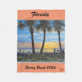 2026 FRÜHSTÜCKSBREITE FLORIDA PALM TREE FLEECEDECKE (Vorderseite)