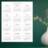 2026 Full Year Home Office Yearly Wall Calendar Poster