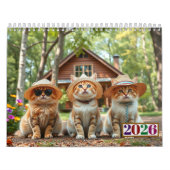 2026 Funny Cats in Preppy Attire and Hats Kalender (Titelbild)