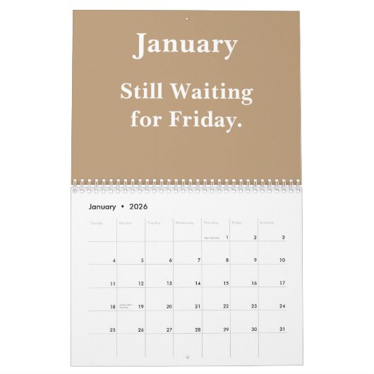 2026 Funny Office Countdown to Weekend Kalender (Jan 2026)