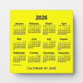2026 Gelbe Schreibtischkalender von Janz Fotoplatte (Vorderseite)