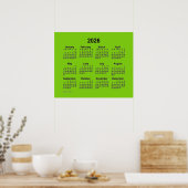 2026 Gelber grüner Kalender von Janz Print Poster (Küche)