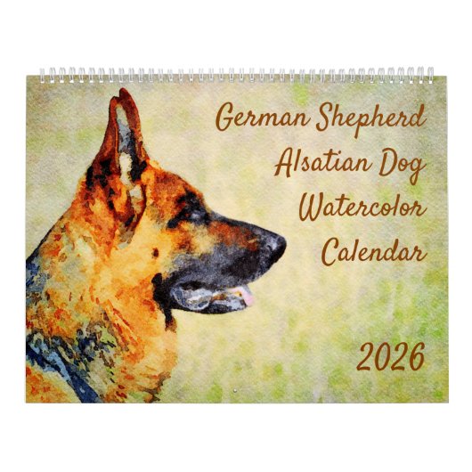 2026 German Shepherd Alsatian Dog Lover GSD Gift Kalender (Titelbild)