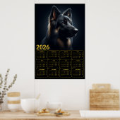 2026 German Shepherd Calendar – Bold Portrait Poster (Küche)