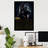 2026 German Shepherd Calendar – Bold Portrait Poster (Heimbüro)