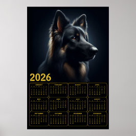 2026 German Shepherd Calendar – Bold Portrait Poster