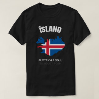 2026 Gesamter Solar Eclipse Ísland Flag T - Shirt
