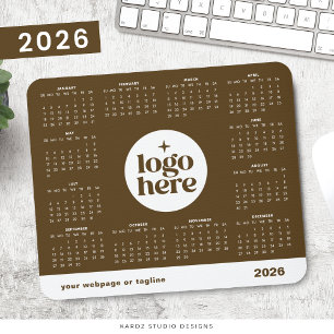 2026 Geschäftskalender Braun für das ganze Jahr Mousepad