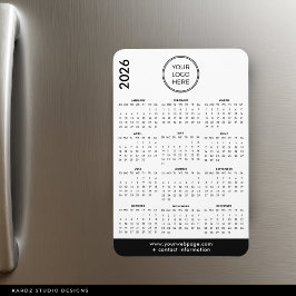 2026 Geschäftslogo-Magnetkalender Magnet