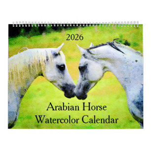 2026 Geschenk für Arabische-Pferde-Liebhaber Aquar Kalender