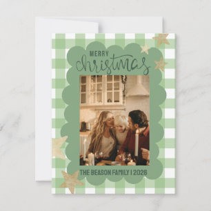 2026 Gingham-Schale Grün Foto Weihnachten