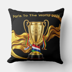 2026 Global Cup: Gold Fluid Paris An die Welt 8 Kissen