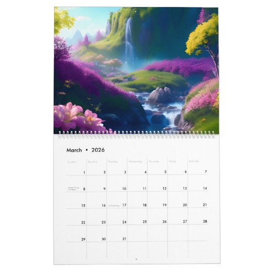2026 Glorious Gorgeous Wasserfall Splendor Kalender (Mär 2026)