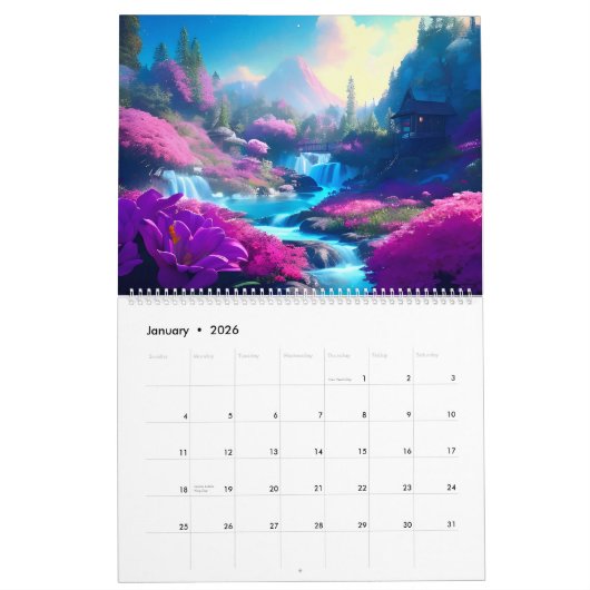 2026 Glorious Gorgeous Wasserfall Splendor Kalender (Jan 2026)