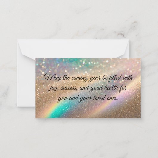 2026 glücklich neues Jahr, Spaß für Glitzer modern Mitteilungskarte (Rückseite)