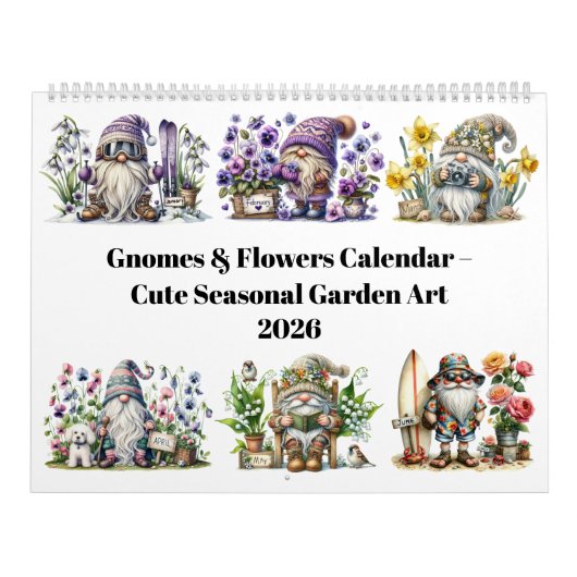 2026 Gnomes & Birth Flowers Calendar Kalender (Titelbild)