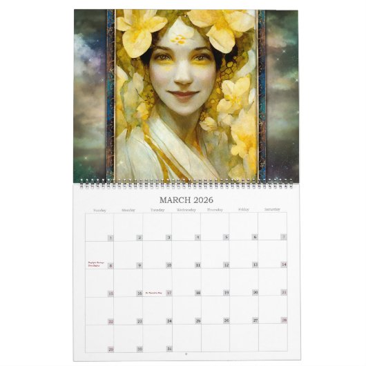 2026 Goddesses 2 Fantasy Art Calendar Kalender (Mär 2026)