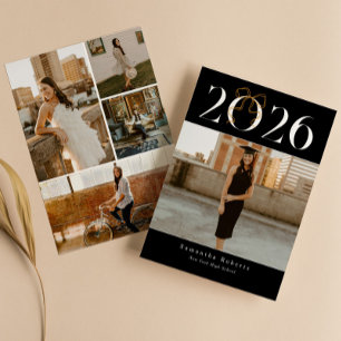 2026 Gold Coquette Schleife Foto Abschlussfeier Ankündigung