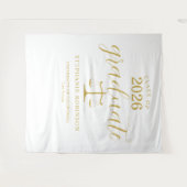 2026 Gold Graduate Law School Graduation Backdrop Wandteppich (Vorderseite (Horizontal))
