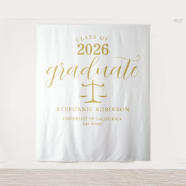 2026 Gold Graduate Law School Graduation Backdrop Wandteppich