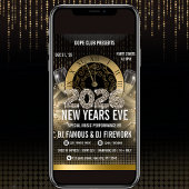 2026 Gold New Years Eve Party Invitation Einladung