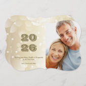 2026 Gold Photo Holiday Card Feiertagskarte (Vorne/Hinten)