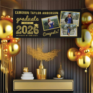 2026 Gold Skizze 3 Foto Collage Moderne Abschlussf Banner
