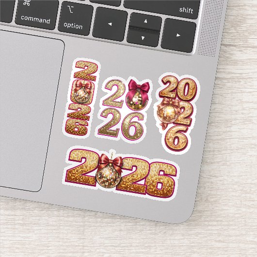2026 Golden Disco Ball New Year Sticker Set (Detail)