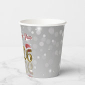 2026 Golden New Year with Snowflake and Santa Hat Pappbecher (Rückseite)