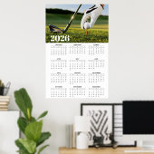 2026 Golfkalender mit Tee-Off-Fotografie Poster (Heimbüro)