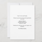 2026 Graduate Photo Bold White Script Graduation Ankündigung (Rückseite)
