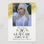 2026 Graduation Collage Party Script Stars Photo Einladung (Vorderseite)