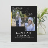 2026 Graduation Collage Script Gold Black Einladung (Stehend Vorderseite)