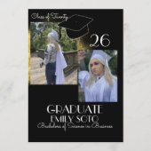 2026 Graduation Collage Script Gold Black Einladung (Vorderseite)