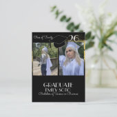 2026 Graduation Collage Script Gold Black Postkarte (Stehend Vorderseite)