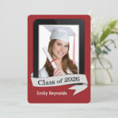 2026 Graduation Commencement Tablet Invite Einladung (Stehend Vorderseite)