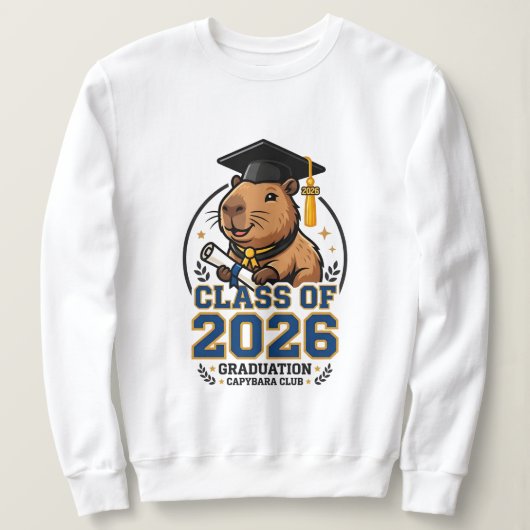 2026 graduation design featuring a capybara  sweatshirt (Design vorne)