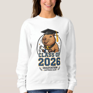 2026 graduation design featuring a capybara  sweatshirt