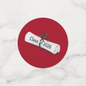 2026 Graduation Diploma on White and Red  Konfetti (Klein Vorderseite)