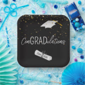 2026 Graduation Gold Confetti and Cap Pappteller (Party)