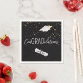 2026 Graduation Gold Confetti and Cap Serviette (Beispiel)