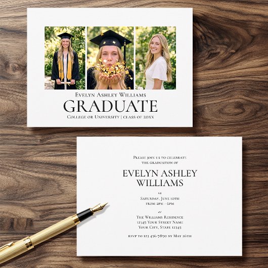 2026 Graduation Party Invitation Classic Photo Einladung
