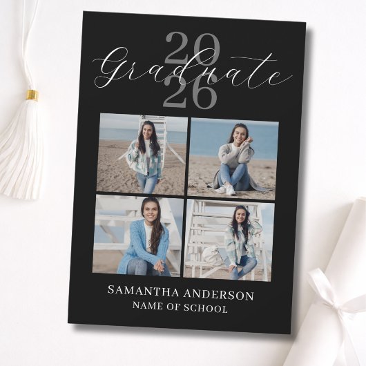 2026 Graduation Photo Modern Script  Ankündigung