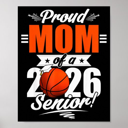 2026 Graduation Proud Mom Of A Basketball Senior Poster (Vorne)